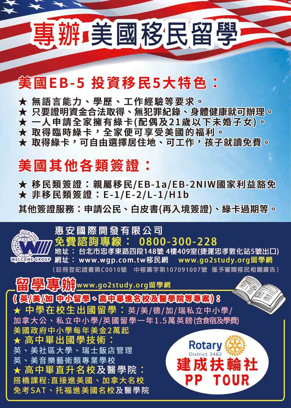 美國投資移民5大特色及美國其他各類簽證 惠安移民新訊